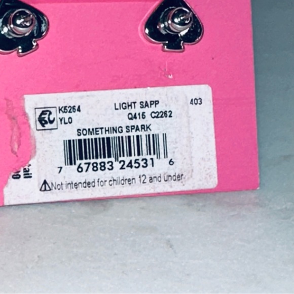 Kate Spade - Something Sparkly Spade stud earrings in silver/light sapph… - Picture 6 of 7